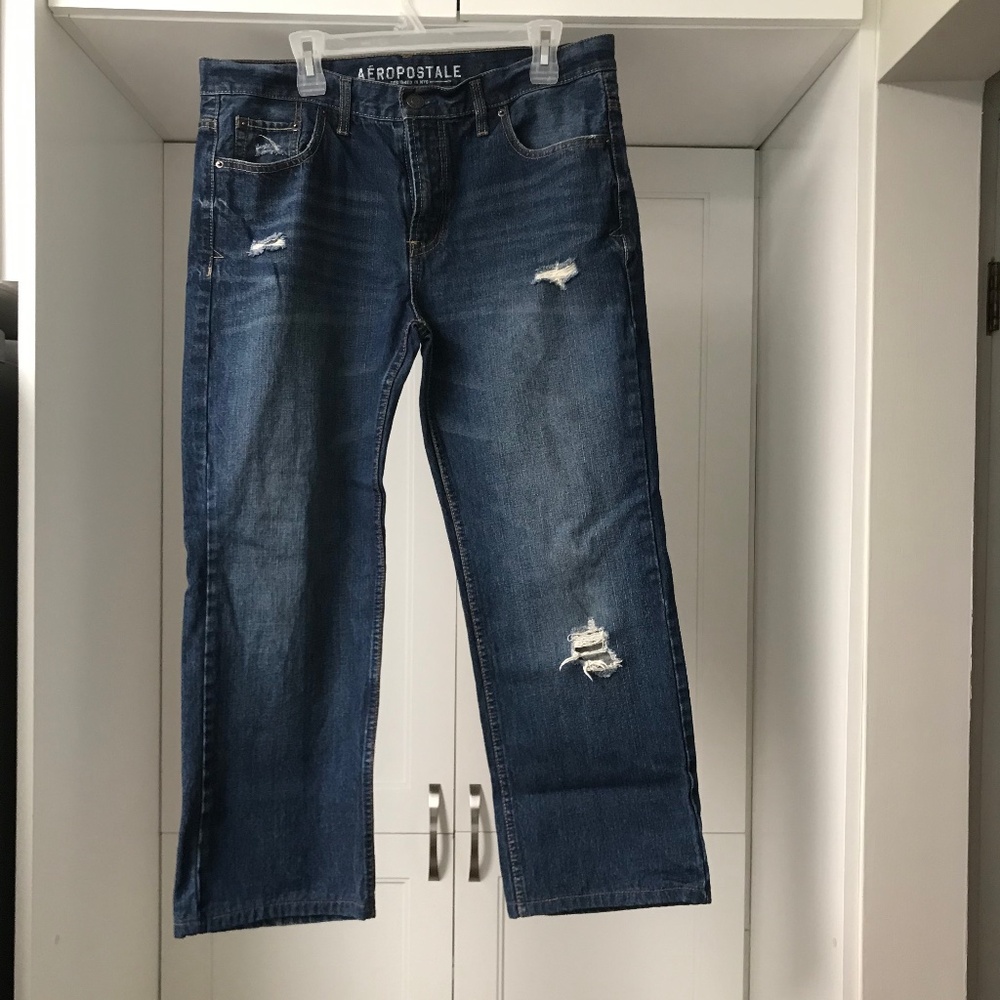 Aeropostale Denim Jeans Relaxed Distressed 34W